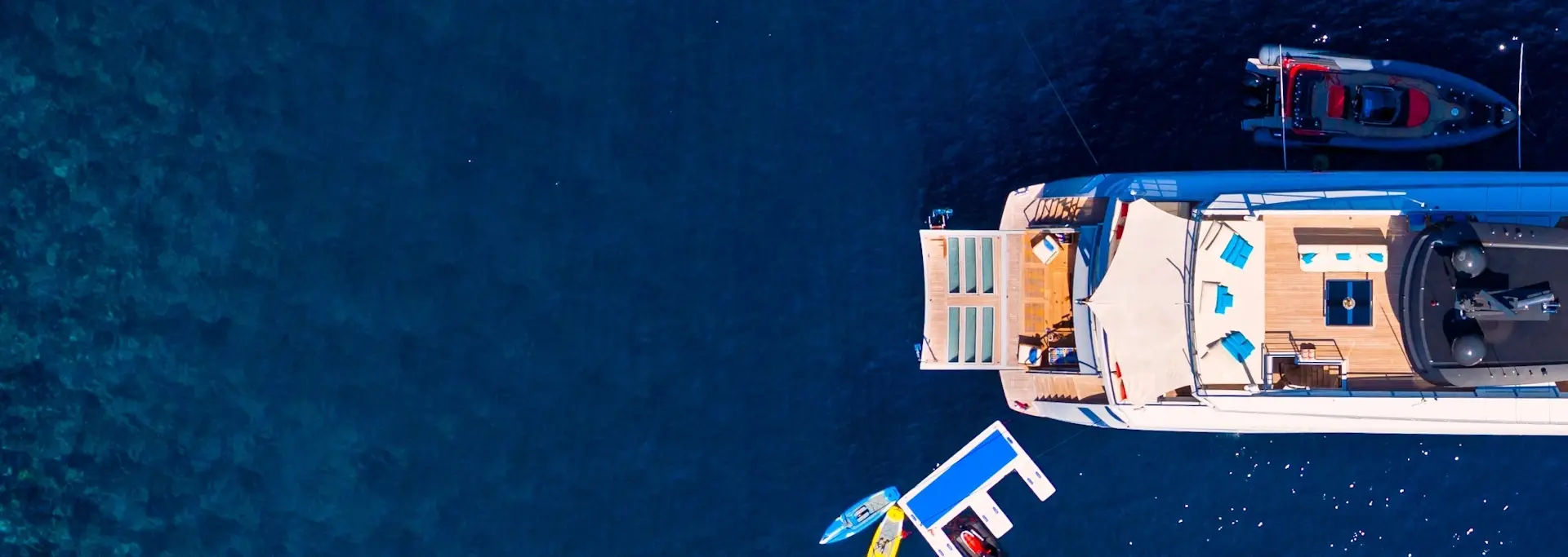 Luxury yacht aerial view